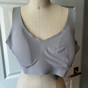 Honeylove Sports Bra. 1x. Grey. Nylon Blend. Hand Wash. EUC. Bra Inserts